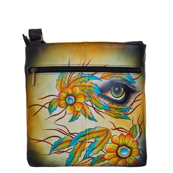 Hand-Painted Women Crossbody Sling Bag –Ladies' Leather Over the Shoulder Purse - Picture 2 of 7